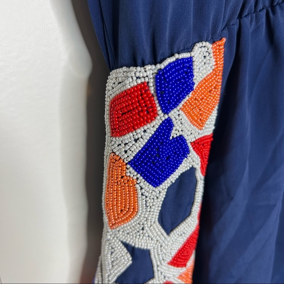 Revolve Chloe Oliver Womdrous Lusted Beaded Romper Navy Sz S - Picture 7 of 7